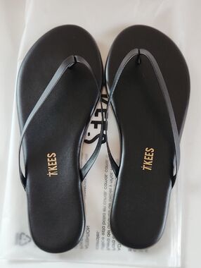 TKEES Lily Liners Flip Flops Thongs Sandals Black - 7